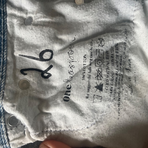 One Teaspoon light wash straight leg distressed patterned denim jeans size 26 - Picture 4 of 6
